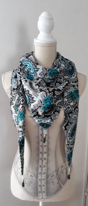 Chèche bleu et blanc