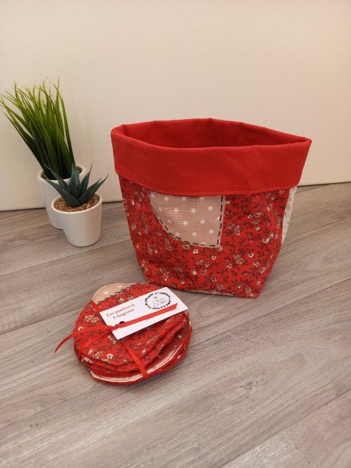 Panière et 5 lingettes lavables