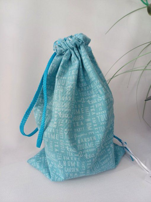 Sac pochon bleu
